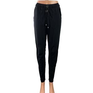 925 Fit Women's Black Drawstring Tapered Pocket Workout Athletic Pants Size S